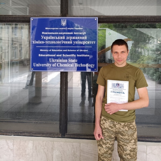 USUST postgraduate student recognised for his contribution to the defence of Ukraine